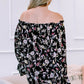Plus Size Floral Frilled Off-Shoulder Blouse