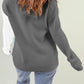 Color Block Drop Shoulder Turtleneck Pullover Sweater