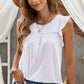 Keyhole Back Ruffle Shoulder Sleeveless Top