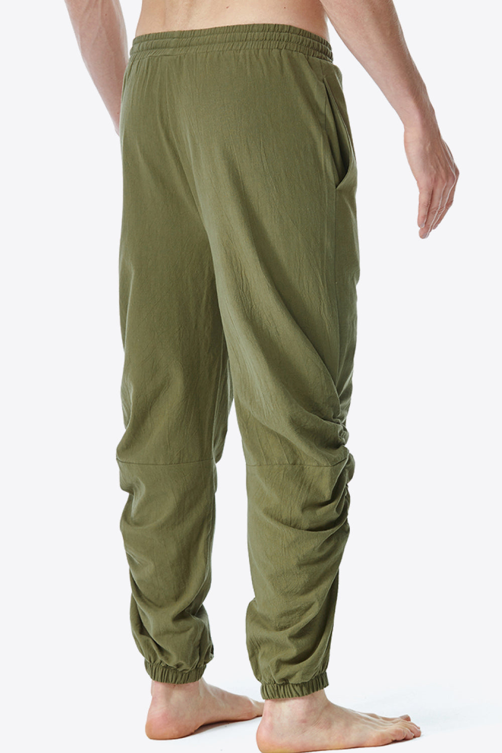 Full Size Ruched Drawstring Waist Pants