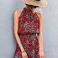 Floral Tied Sleeveless Mini Dress