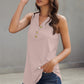 Ribbed Buttoned V-neck Tank