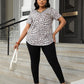 Plus Size Glitter V-Neck Short Sleeve Tee Shirt