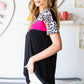 Leopard Color Block Short Sleeve Tee