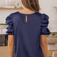 Puff Sleeve Round Neck Blouse