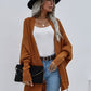 Waffle Knit Open Front Cardigan