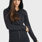 Zip Up Seam Detail Hooded Sports Jacket