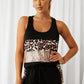 Leopard Sequin Panel Tank Top and Shorts Set