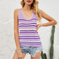 Striped Ribbed Trim Knit Tank