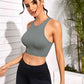 Cropped Round Neck Sports Tank Top