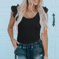 Flutter Sleeve Scoop Neck Top