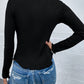 Quarter-Snap Round Neck Top