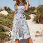 Floral Tie-Waist Pleated Dress