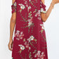 Printed Round Neck Cold-Shoulder Dress