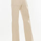 Kancan High-Rise Distressed Flare Jeans in Taupe