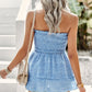 Leopard Frill Trim Strapless Blouse