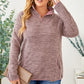 Plus Size Heathered Quarter Zip Pullover