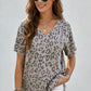 Leopard V-Neck Tee with Pocket