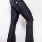Zip Detail Flare Long Jeans