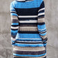 Striped Cowl Neck Tunic Sweatshirt