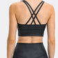 Crisscross Strappy Back Sports Bra