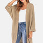 Open Front Slit Exposed Seam Cardigan