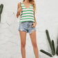 Striped V-Neck Knit Tank
