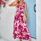 Floral Tie-Shoulder Frill Trim Smocked Dress