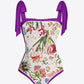 Floral Tie Shoulder Two-Piece Swim Set