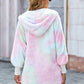 Fleece Hooded Open Front Jacket with Pockets