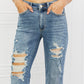 Judy Blue Bella Full Size Distressed Straight Jeans