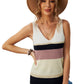 Color Block V-Neck Rib-Knit Tank