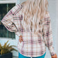 Plaid Button Down Collared Shirt Jacket with Pockets