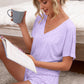 V-Neck Top and Shorts Set
