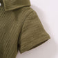 Textured Polo Shirt and Shorts Set