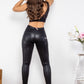 Full Size PU Leather Buttoned Leggings