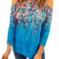 Floral Cold-Shoulder Long Sleeve Round Neck Top