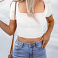 Lace-Up Square Neck Crop Top