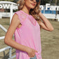 Lace Yoke Round Neck Tank