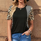 Mixed Print Color Block Tee Shirt