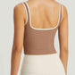 Contrast Square Neck Cropped Sports Tank