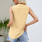 Notched Neck Curved Hem Eyelet Tank