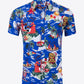 Tropical Print Button-Up Beach Shirt