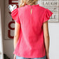 Textured Butterfly Sleeve Blouse