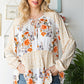Floral Tie Neck Tiered Blouse