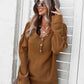 Buttoned Exposed Seam Knit Top