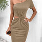 Cutout Twisted One-Shoulder Mini Dress