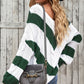 Chevron Cable-Knit V-Neck Tunic Sweater