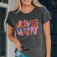 LIVE HAPPY Floral Graphic Tee