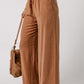 Drawstring Smocked Waist Wide Leg Pants